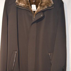 Men's Danier Leather Winter Coat Faux Fur Size Large - NEW, NEVER WORN
